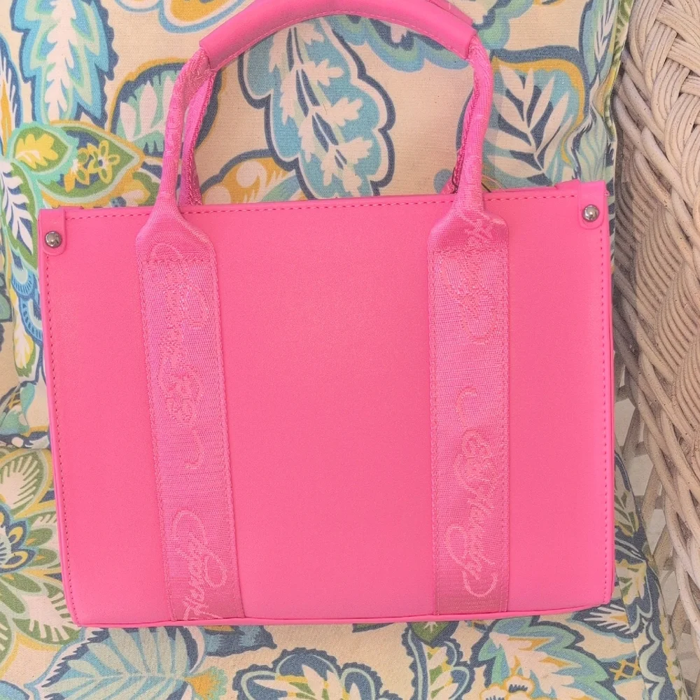 Ed Hardy Pink Embossed Tote With Shoulder Strap NWT
